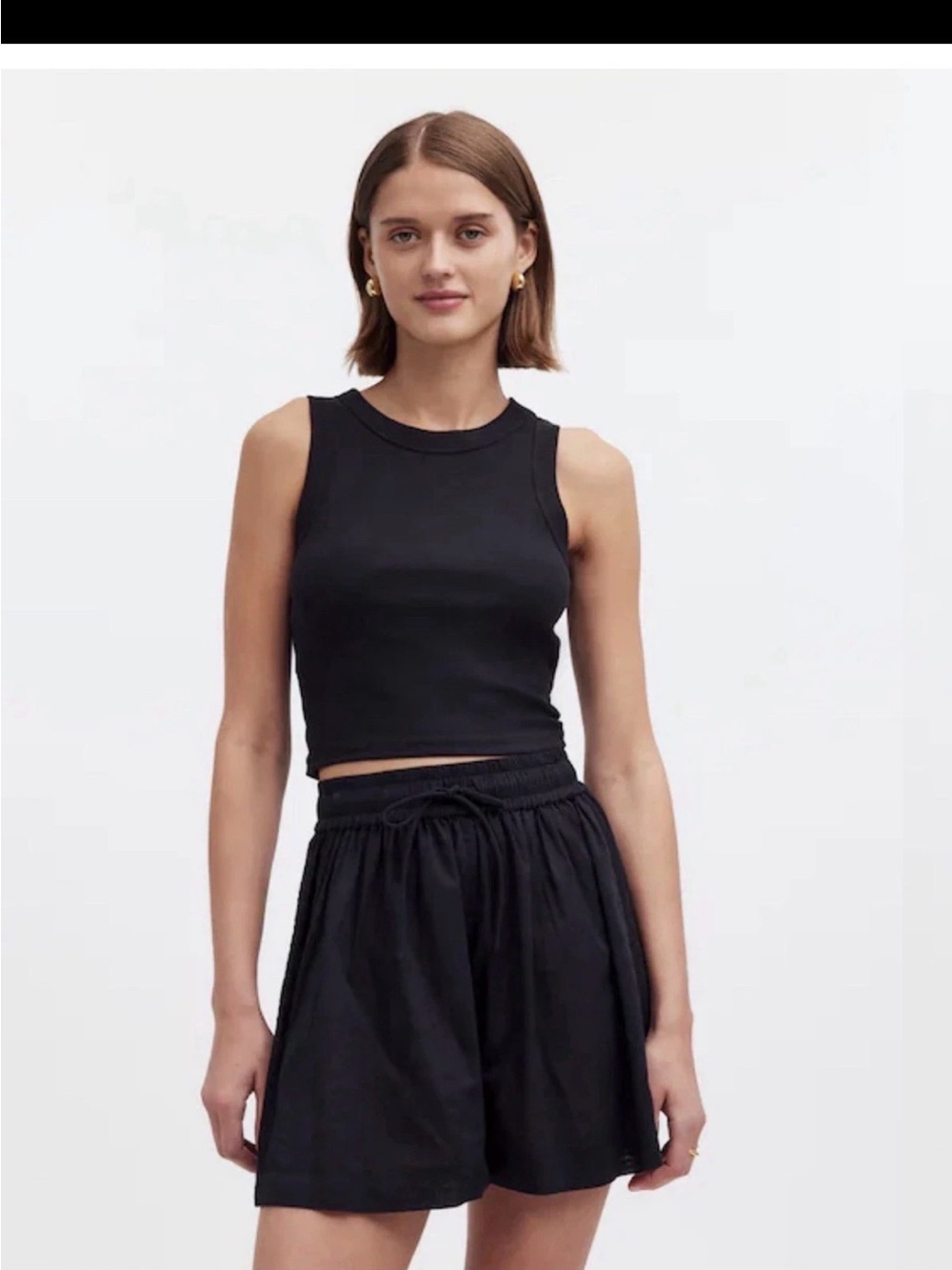 NWT Madewell Embroidered Pull-On Cover-Up Shorts XXS Black Summer Beach